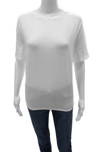Lululemon Women Basic Crew Neck Short Sleeve T-Shirt White Pima Cotton Size 8