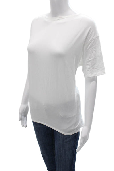 Lululemon Women Basic Crew Neck Short Sleeve T-Shirt White Pima Cotton Size 8