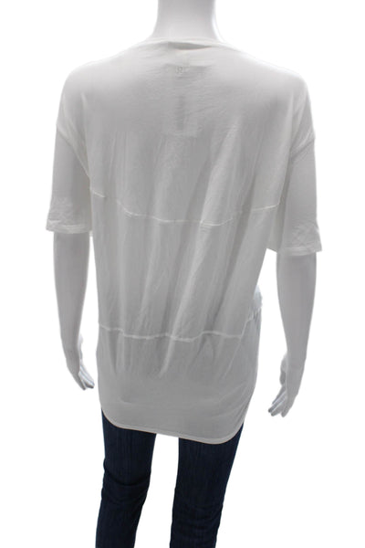 Lululemon Women Basic Crew Neck Short Sleeve T-Shirt White Pima Cotton Size 8