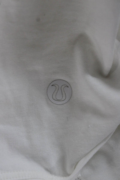 Lululemon Women Basic Crew Neck Short Sleeve T-Shirt White Pima Cotton Size 8