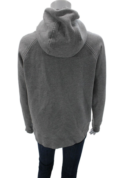 Lululemon Women Full Zip Hoodie Gray High Neck Cotton Size S
