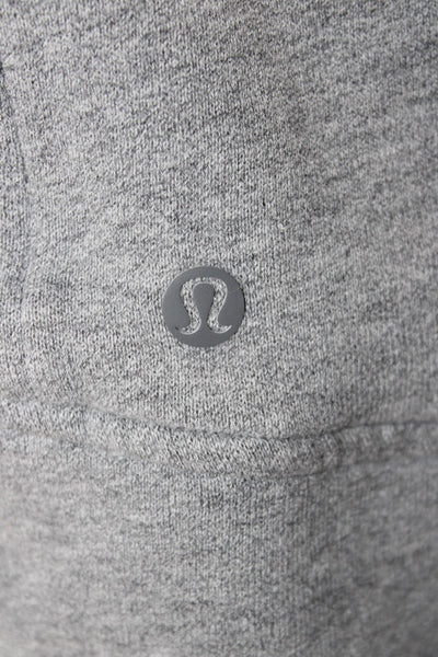 Lululemon Women Full Zip Hoodie Gray High Neck Cotton Size S