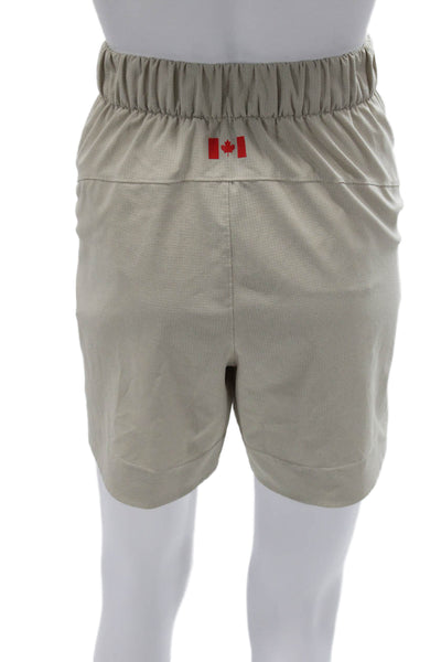 Lululemon Unisex Beige Recycled Polyester Shorts Size 8