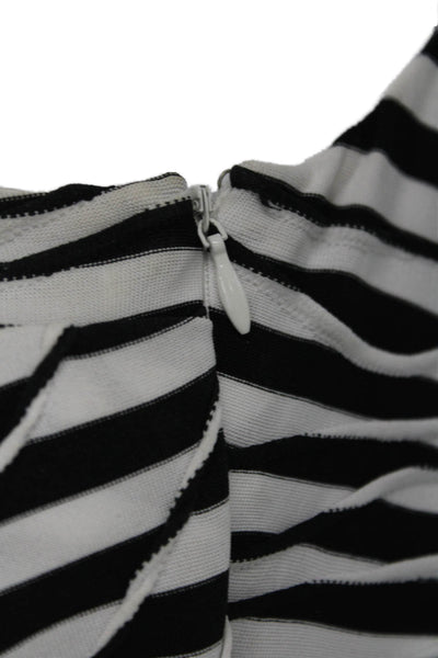 Calvin Klein Women Sheath Dress Black Zebra V-Neck Sleeveless Size 12