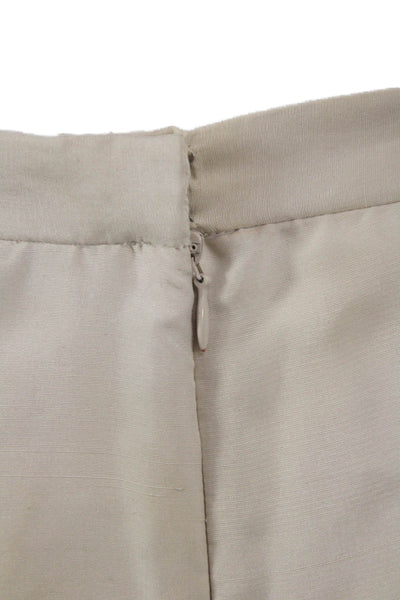 Adrianna Papell Women Dress Pants Beige Silk Hook & Eye Inseam 25 Size 12