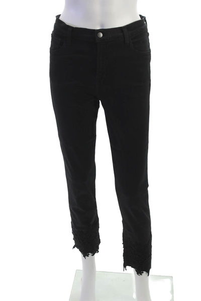J Brand Women Ankle Cropped Jeans Black Mid Rise Size 28