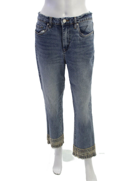 BLANKNYC Womens Cropped High Rise Blue Jeans Size 29