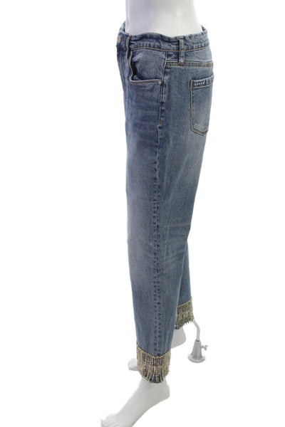 BLANKNYC Womens Cropped High Rise Blue Jeans Size 29
