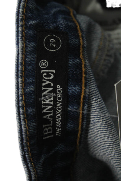 BLANKNYC Womens Cropped High Rise Blue Jeans Size 29