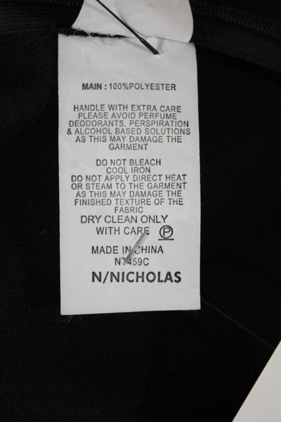 N/Nicholas Womens Designer Black Polyester Long Sleeve Zip Blouse Size 0