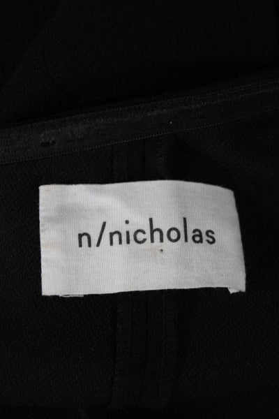 N/Nicholas Womens Designer Black Polyester Long Sleeve Zip Blouse Size 0