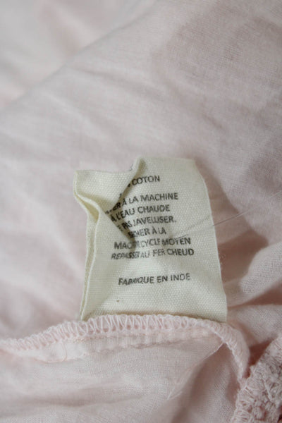 Valiante Womens Mini Sundress Pink Cotton High Neck Button Size 0
