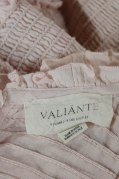 Valiante Womens Mini Sundress Pink Cotton High Neck Button Size 0