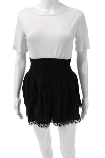 Peixoto Womens Black Short Sleeve Mini Romper Rayon Solid Size XS