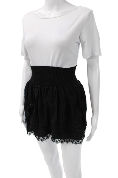 Peixoto Womens Black Short Sleeve Mini Romper Rayon Solid Size XS