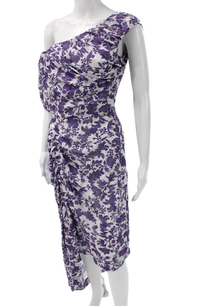 Preen By Thornton Bregazzi Womens Purple Floral Full Length Dress Size XS