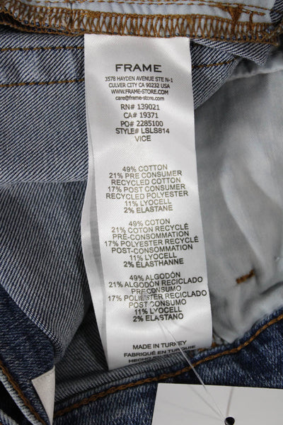 Frame Womens Straight Jeans Blue High Rise Button Fly Size 26