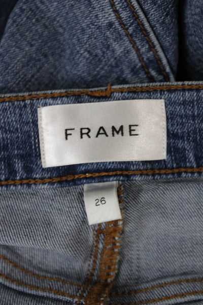 Frame Womens Straight Jeans Blue High Rise Button Fly Size 26