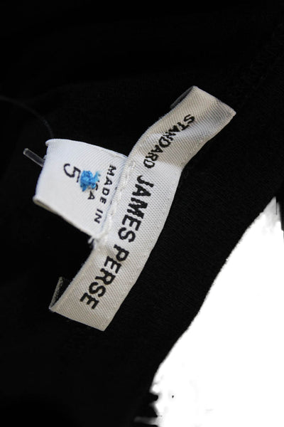 Standard James Perse Men Black Cotton Crew Neck T-Shirt Size 5