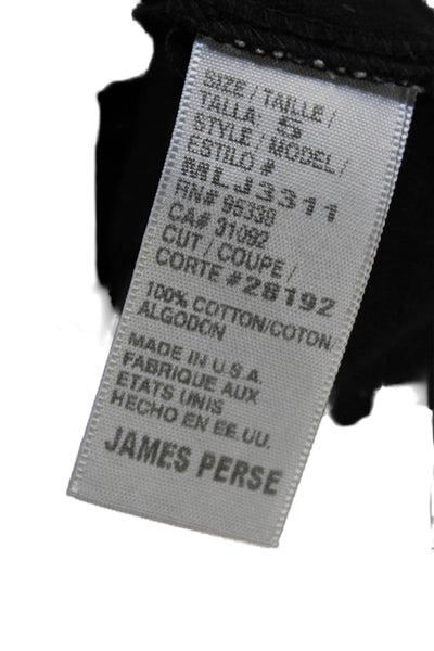 Standard James Perse Men Black Cotton Crew Neck T-Shirt Size 5
