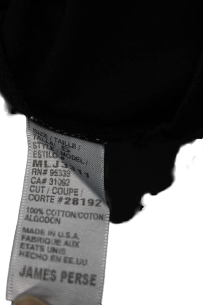 Standard James Perse Mens Black Crew Neck Cotton T-Shirt Size 5
