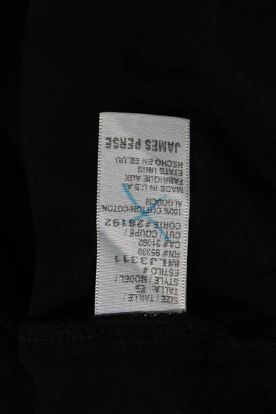 Standard James Perse Mens T-Shirt Black Crew Neck Cotton Short Sleeve Size 5
