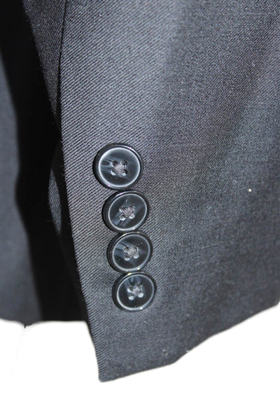 Calvin Klein Mens Black Collared Button Suit Jacket Classic Solid Size 38