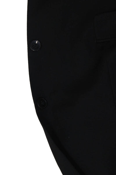 Calvin Klein Mens Black Collared Button Suit Jacket Classic Solid Size 38