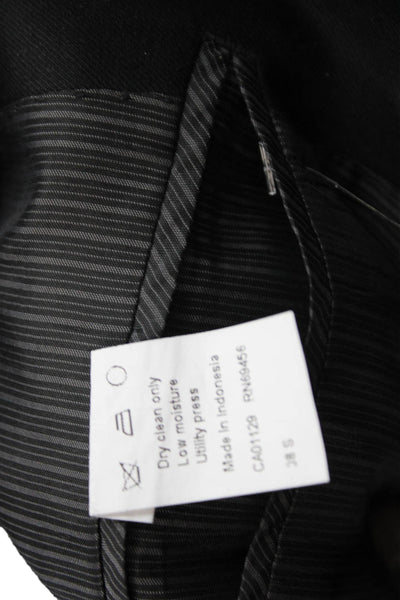 Calvin Klein Mens Black Collared Button Suit Jacket Classic Solid Size 38