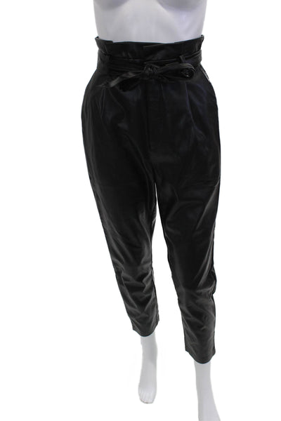 BB Dakota x Steve Madden Womens Paperbag Ankle Pants Black Drawstring Size 6