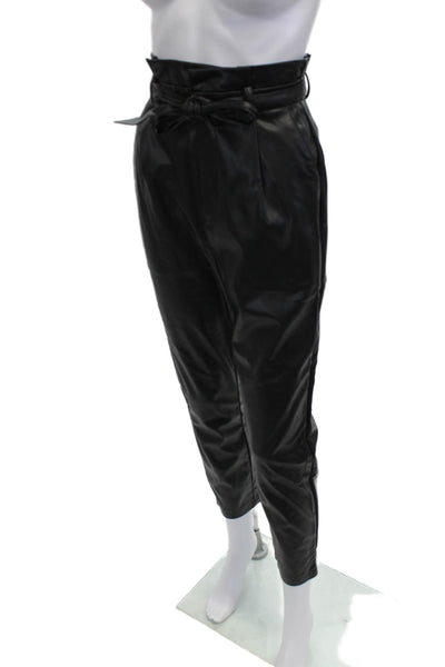 BB Dakota x Steve Madden Womens Paperbag Ankle Pants Black Drawstring Size 6