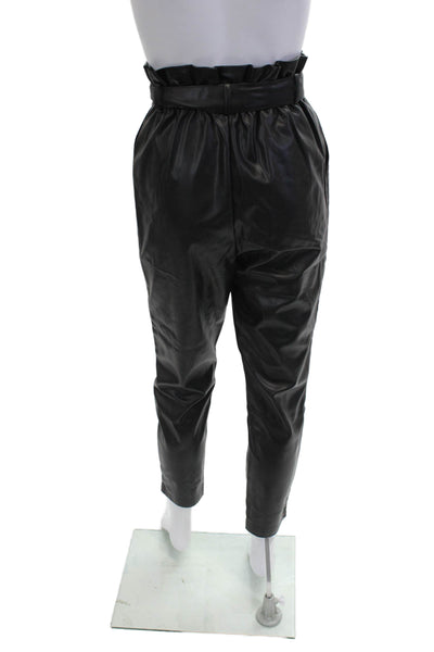 BB Dakota x Steve Madden Womens Paperbag Ankle Pants Black Drawstring Size 6