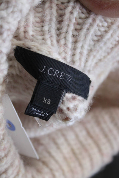 J Crew Unisex Pullover Turtleneck Sweater Beige Wool Mohair Blend Size XS