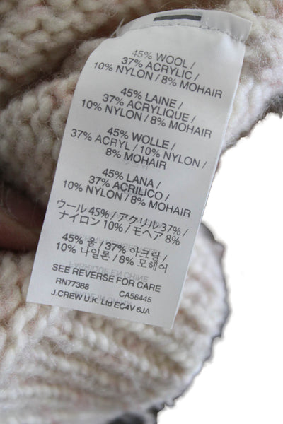 J Crew Unisex Pullover Turtleneck Sweater Beige Wool Mohair Blend Size XS