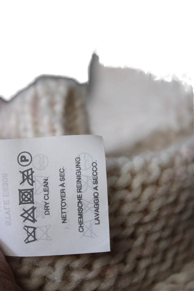 J Crew Unisex Pullover Turtleneck Sweater Beige Wool Mohair Blend Size XS