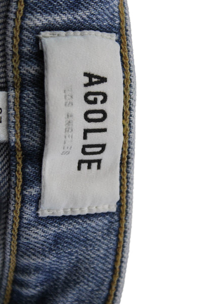 Agolde Women Cropped Ankle Jeans Light Blue Mid Rise Size 27