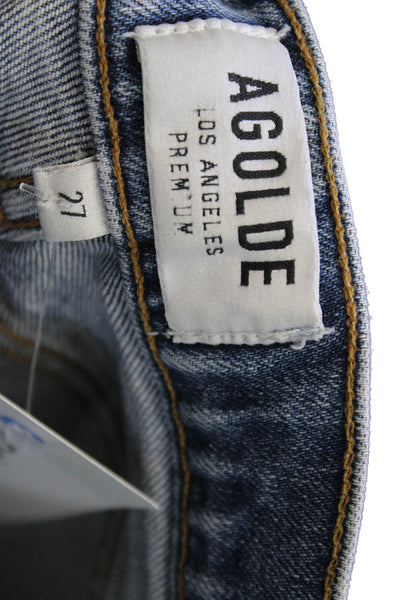 Agolde Women Ankle Cropped Mom Jeans Blue Size 27