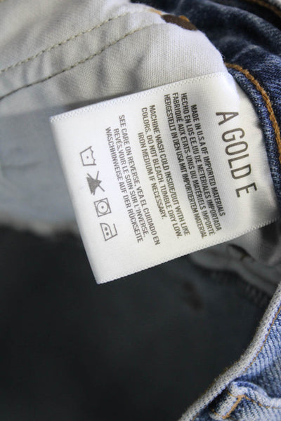 Agolde Women Ankle Cropped Mom Jeans Blue Size 27