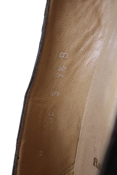 Polo Ralph Lauren Womens Authentic Crocodile Leather Pump High Heels Brown Size