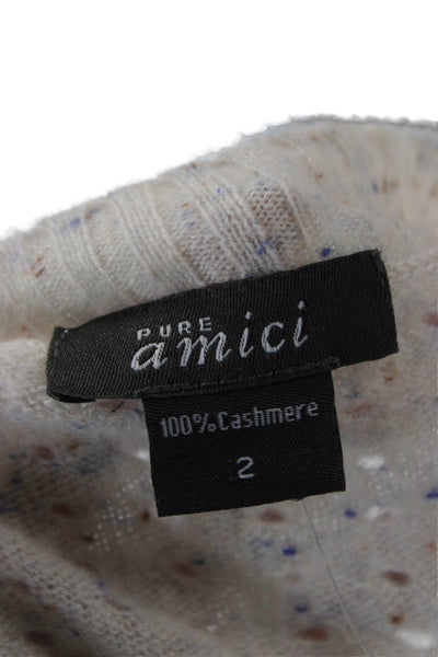 Pure Amici Unisex Beige Pullover Wool Crew Neck Long Sleeve Size 2