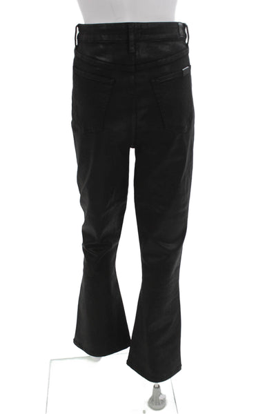 7 For All Mankind Womens Cropped Jeans Black Mid Rise Size 28