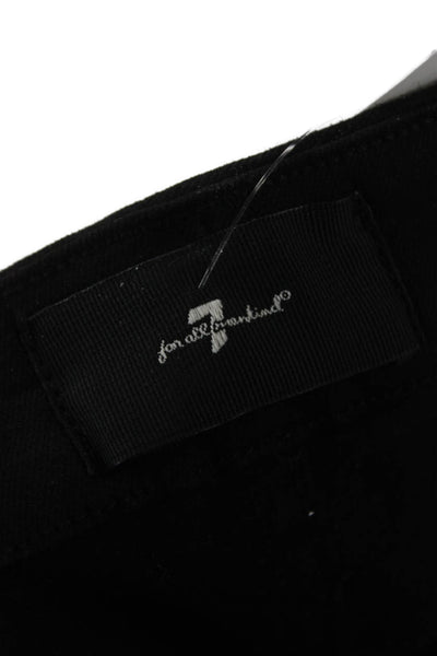 7 For All Mankind Womens Cropped Jeans Black Mid Rise Size 28