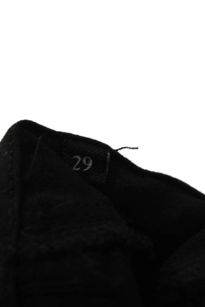 7 For All Mankind Womens Cropped Jeans Black Mid Rise Size 28