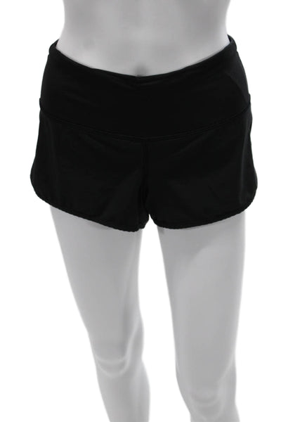 Lululemon Womens Black Nylon Sports Shorts Zip Size S