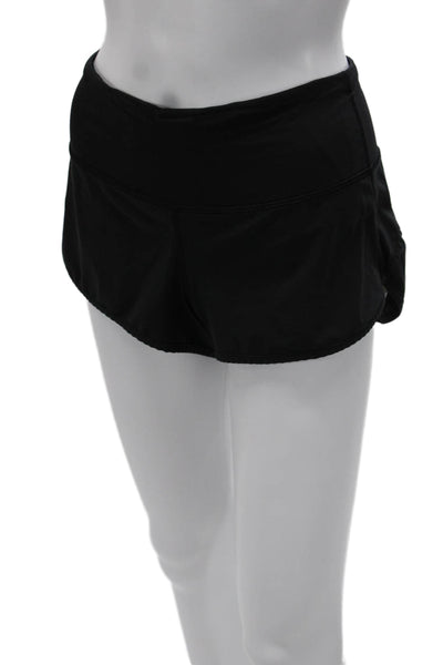 Lululemon Womens Black Nylon Sports Shorts Zip Size S
