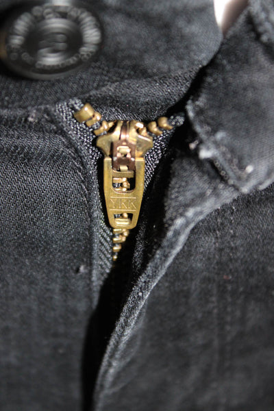 Mother Womens Ankle Skinny Black Jeans Mid Rise Button Fly Size 25