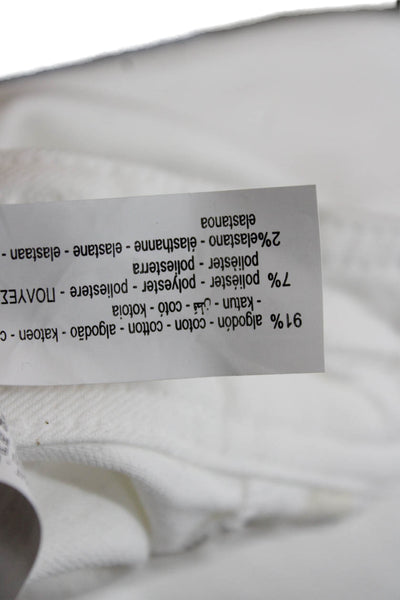 Zara Womens Cropped High Waist White Jeans Size 24