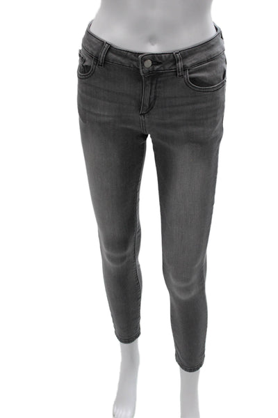DL 1961 Womens Ankle Skinny Gray Mid Rise Jeans Size 25