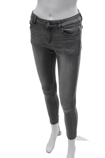 DL 1961 Womens Ankle Skinny Gray Mid Rise Jeans Size 25