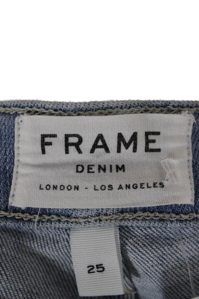 Frame Women Skinny Ankle Jeans Light Blue Mid-Rise Size 25